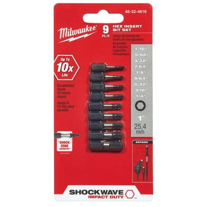 Picture of 25360 - SHOCKWAVE™ 9PC HEX 1" INSERT BIT SET
