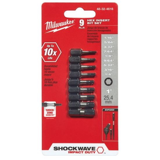 Picture of 25360 - SHOCKWAVE™ 9PC HEX 1" INSERT BIT SET